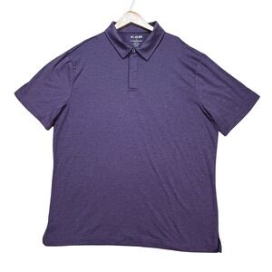 01.ALGO Polo Shirt Mens XL Purple Heathered Performance Stretch 3 Button Placket